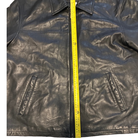 Covington Men's Leather Bomber Jacket Lined Full Zip Collared XL Black - Picture 5 of 6